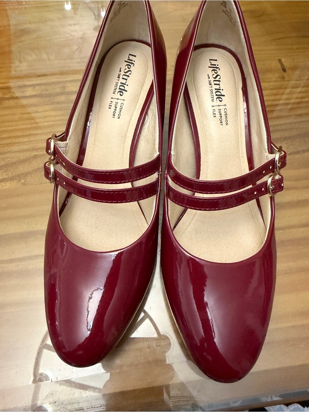 Life Stride Women's Dark Cherry Patent Leather True Mary Jane Pumps